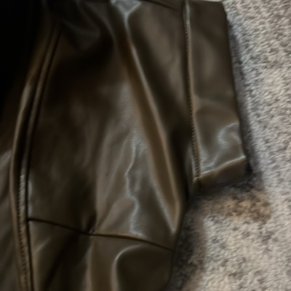 brown espresso faux leather romper in pristine condition size xs - Picture 4 of 5